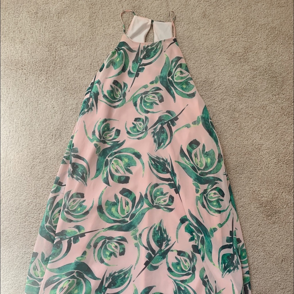 High neck floral dress